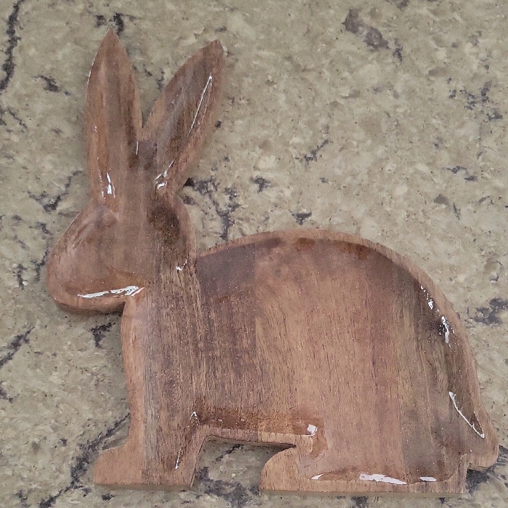 Wooden Rabbit Figurine